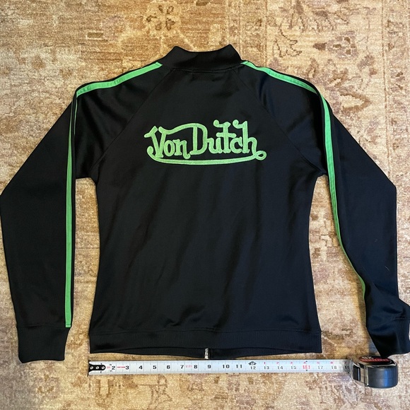 Von Dutch Black and Green Track Jacket - Picture 5 of 9